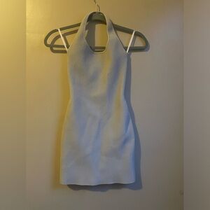 Aritzia Babaton Sculpt Knit Halter dress 2XS  matte pearl